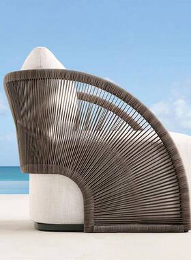 户外沙发庭院计店单双人藤椅沙LQL发设民宿别师墅防水露天酒藤编