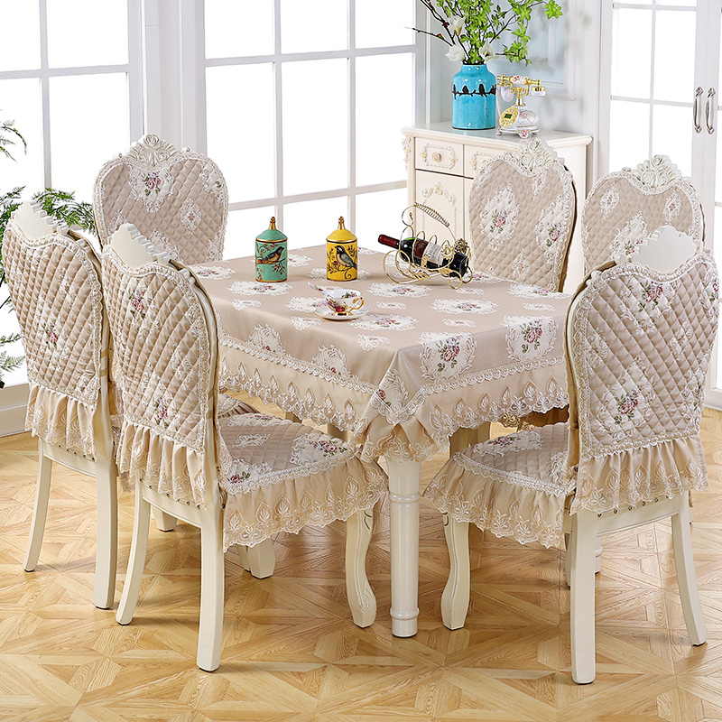欧式餐桌椅罩家用餐椅坐垫加大餐椅垫装餐桌布圆桌布茶几布