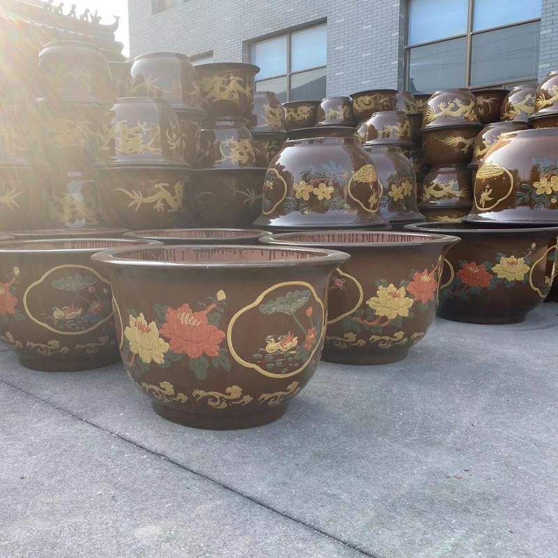 养睡莲铜钱草荷花盆缸特大水培陶瓷鱼缸加厚无孔种植花盆造景