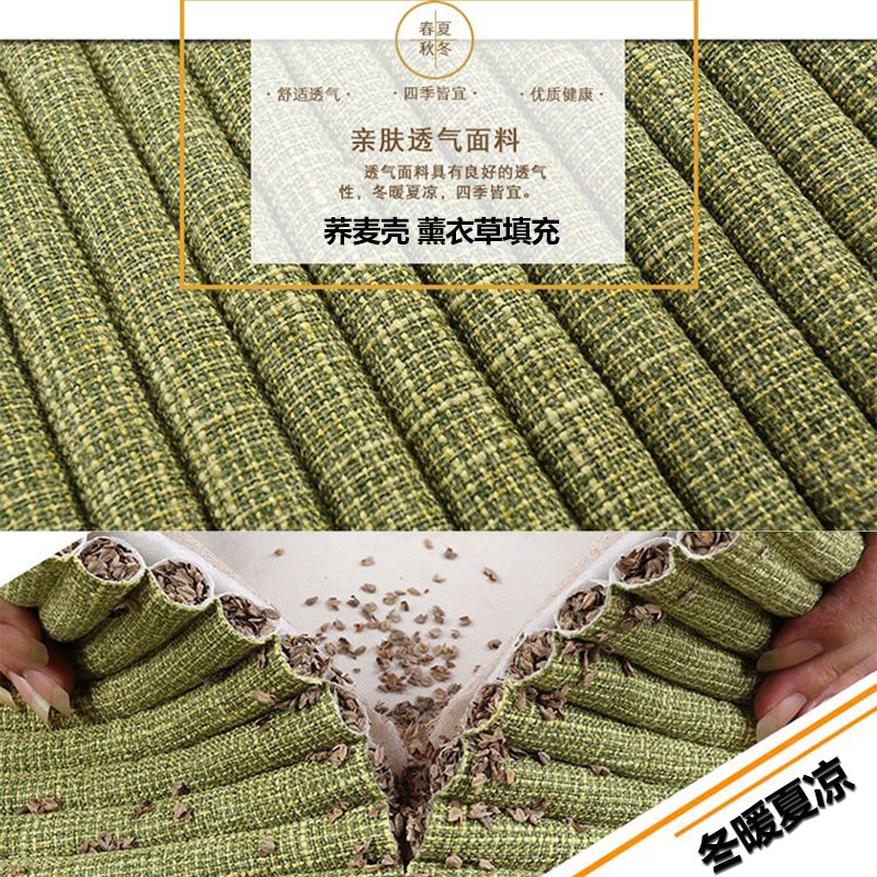 秋冬荞麦壳汽车坐垫单个屁屁垫防滑亚麻四季垫后排布艺三件座垫