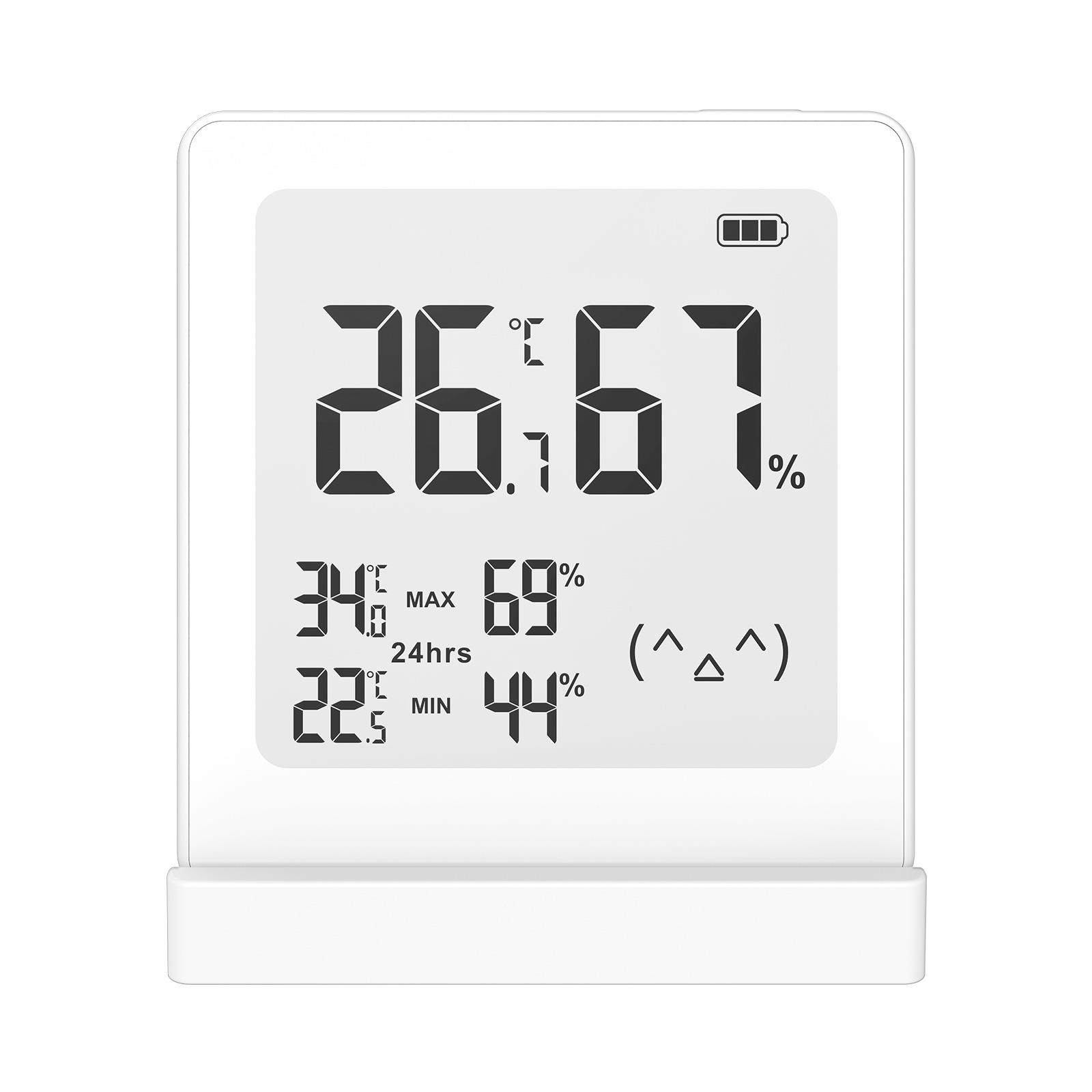 测小菲水屏温湿度计超带万年QZB闹历可设置钟长墨待机