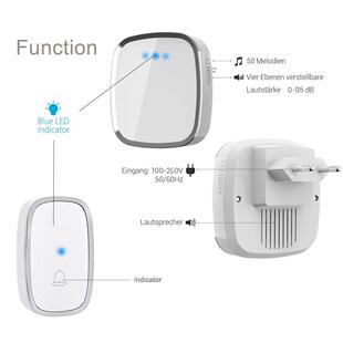 博颖防A门数101一拖二无线铃家用A1011T2交流码门铃水门钟音乐门