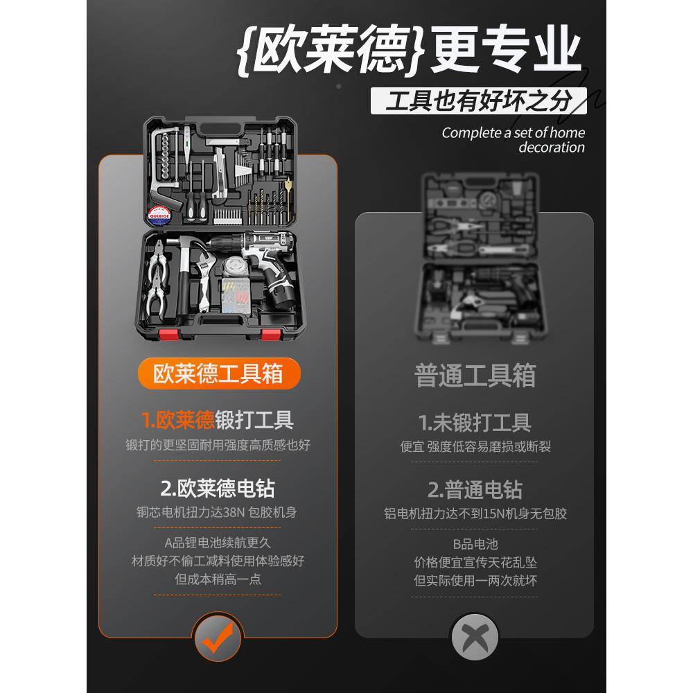 多功电钻工具能具箱家用MVA工具套装五金维修木专工用手动工组合