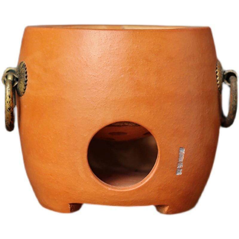 童宋文榜炉铜副27385耳鼓炉闽榄西手工炭炉红泥工夫茶炉橄碳炉潮