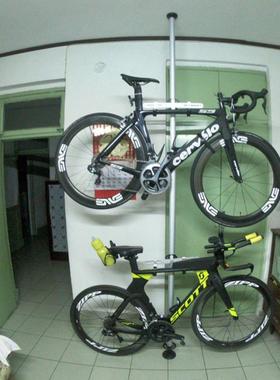 自XWC公行车天柱展示架山地路车顶天地柱立墙壁挂钩儿童平衡车地