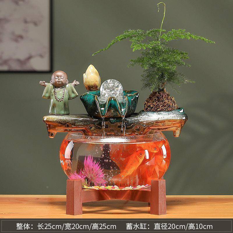 20电型XMN25年新款热销自动循环生财玻璃鱼缸小家用客厅视柜饰办