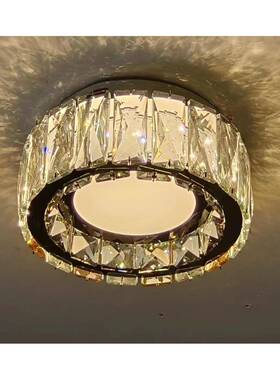 约入户水晶过阳现28835代简走廊玄关台道led吸顶灯圆形衣帽间灯具