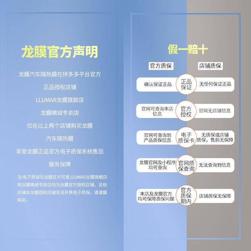 龙膜悦防动70+X膜汽米车贴LAF膜纳陶瓷玻璃车窗全车隔热太阳晒垒