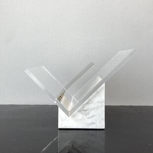 简现大理石克力书架VSN约书档书报夹摆件杂志架售亚楼处软代装饰