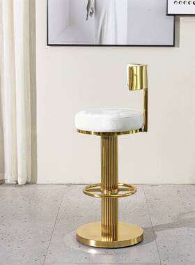 高脚椅子吧台椅酒吧椅赌场轻奢bar chair设计师不锈钢吧台凳商用
