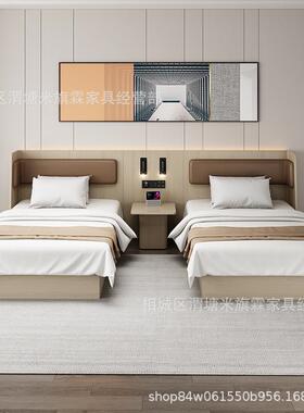 汉寓庭酒店家具客房宾馆宾馆家家具公民床宿快捷QMX酒店具标间全