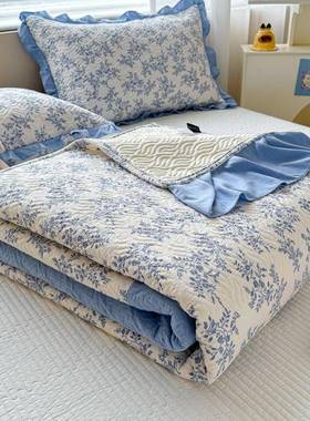 盖A类小清新夹棉盖款单件榻榻米炕防滑绗缝床单三件套四季XFW通床