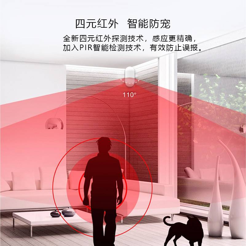 红外线防盗报警器家用人体感应器远程NB防小偷门窗户无电无网SP01