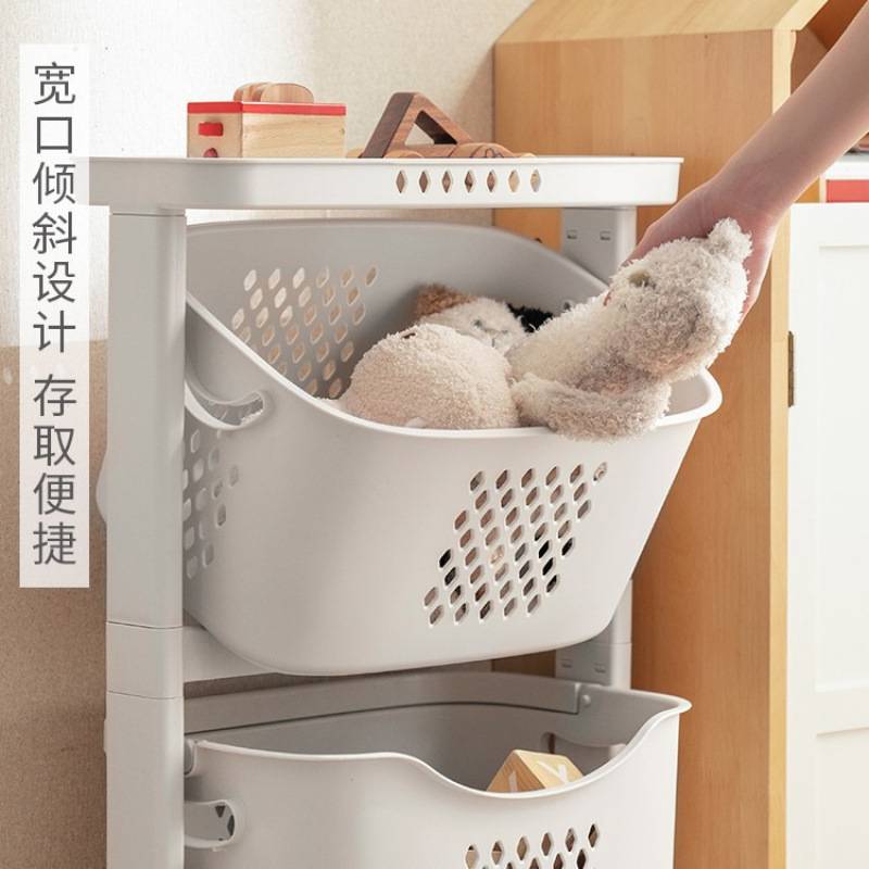 儿童玩具收纳筐小推车置物架家用落地多功能宝宝玩偶整理储物架新