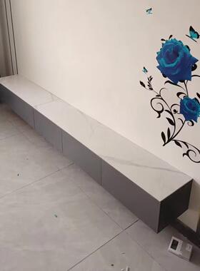 客岩板悬空电柜一字影视墙长条储物柜厅墙上支架装饰TSN架视无挂