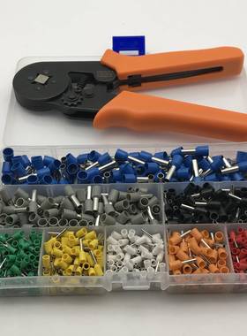 压钳电工端冷压管型线子接线线钳针橙色4边鼻子压接钳夹线钳套装