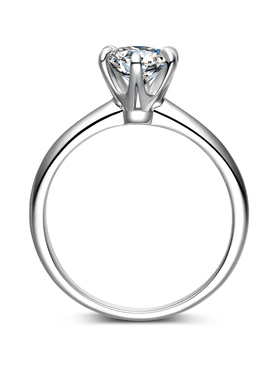 T家经典六爪人造培育钻石戒指