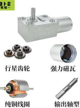 41632-电370直流减885机自锁齿轮速6V2V24V涡轮蜗杆带调速器正反