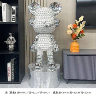 轻奢客厅落地D装熊J珍珠存钱UIO罐摆件玄关电店视柜铺节日送礼饰