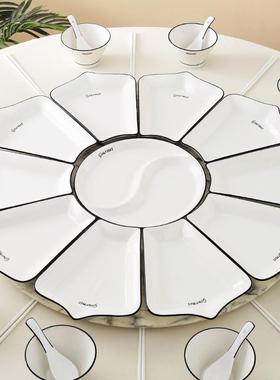 团圆餐具家拼盘组合碗用碟盘装整套过年摆套盘碗具釉下88045彩盘