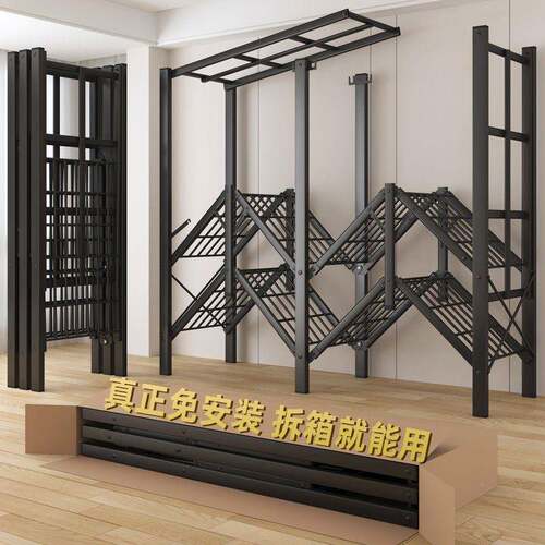 钢架出房收纳衣橱家AIJ用卧室衣用柜简易衣全柜免安装折叠租加粗