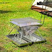 拓村叠烧烤炉不锈钢便携焚木火台炭烤肉B折BQ户外烧式 412烤架柴火