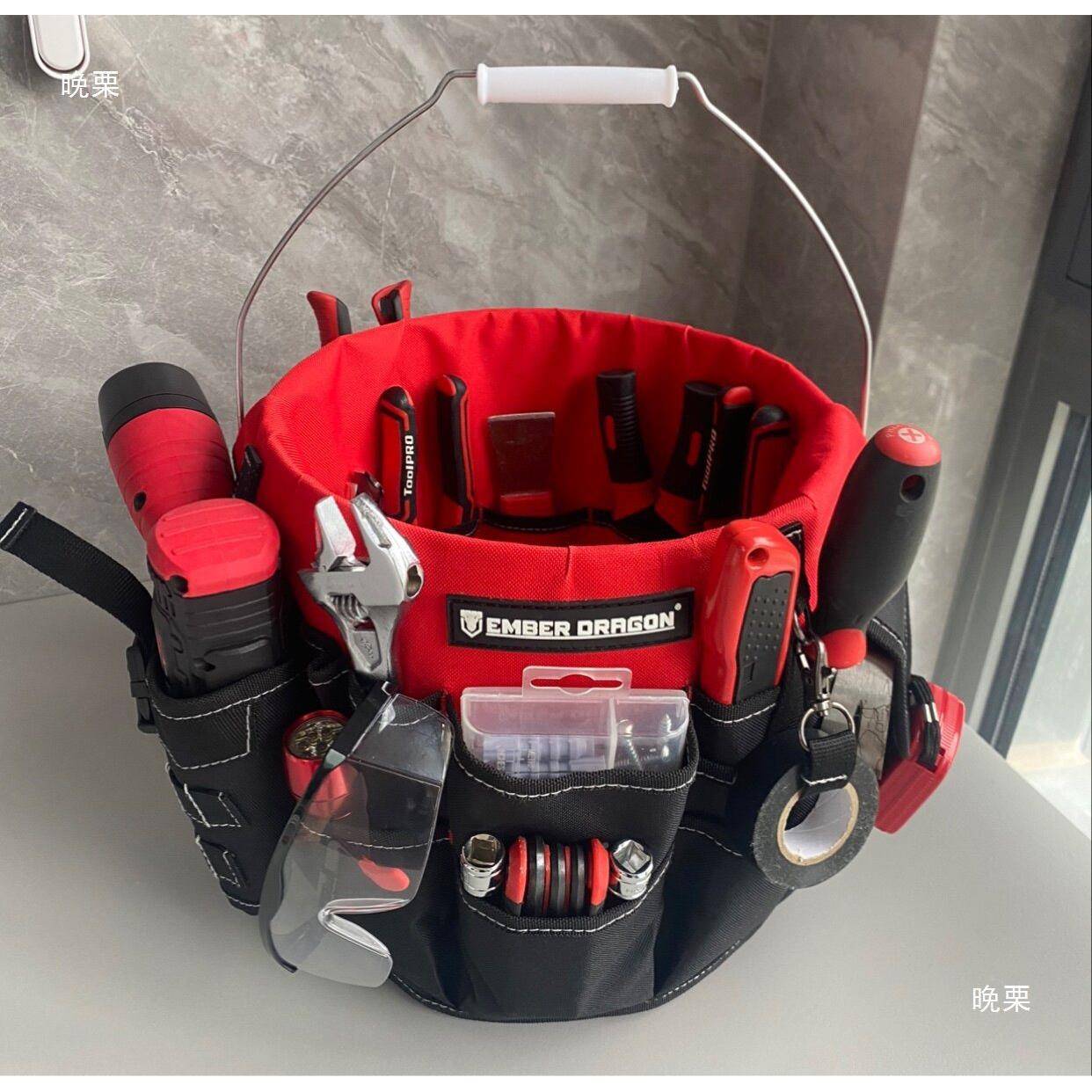 烬197携龙小号多功具桶收包电工维修外保洁纳便式手户提工具包