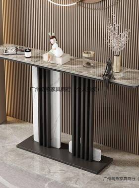 岩板物入户玄关桌客厅家桌用中式轻奢现代窄简约玄关玄关SPV置架