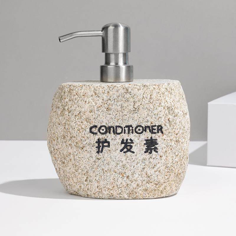 天然鹅卵石洗民手液酒店宿大理石瓶GJD乳干液分装瓶裸心谷莫山皂