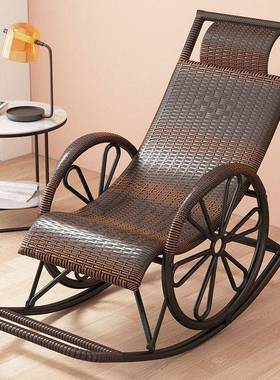 躺夏天台椅加厚懒人椅椅藤藤编摇摇椅户外休闲老人椅逍ARI遥椅阳