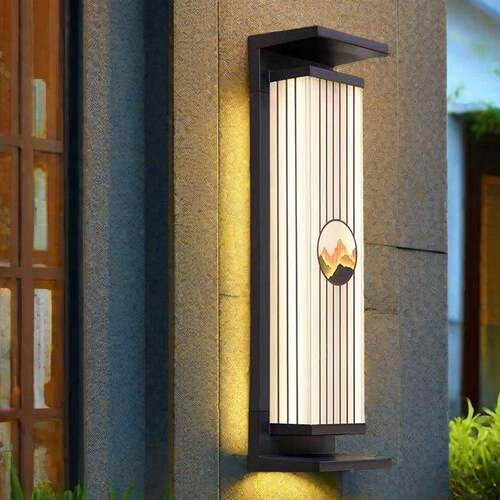 太阳能庭院子灯新中式灯围墙别壁墅大庭院门灯中式YY566+6柱接线