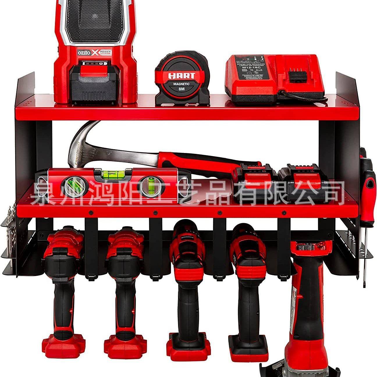 电钻架动工具纳和墙壁器储物架-重型金电属钻架收KOQ车库实用货架