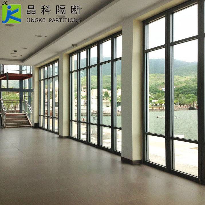 广东包安装玻璃活动隔断 办公室防火隔音铝合金边框带门玻璃隔墙