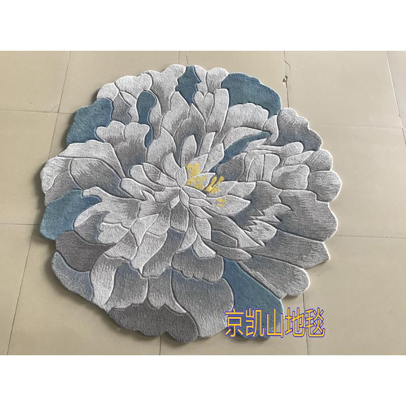 新西兰口羊毛抽象牡731花朵丹客厅茶几地走进廊过道卧室玄关门毯
