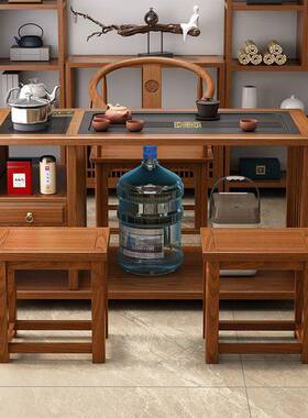 225年0新款可移动阳台茶桌椅组合带万轮全台实木茶桌向小户型AMV