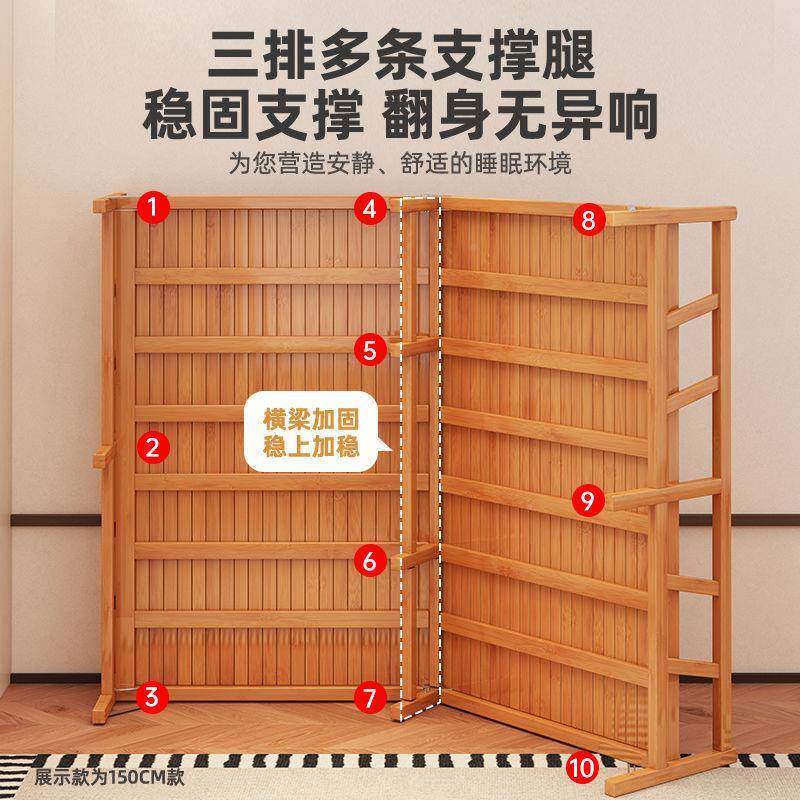 竹折叠床单人双人简床QXG易家用成人凉一米午床房休出租午睡折叠