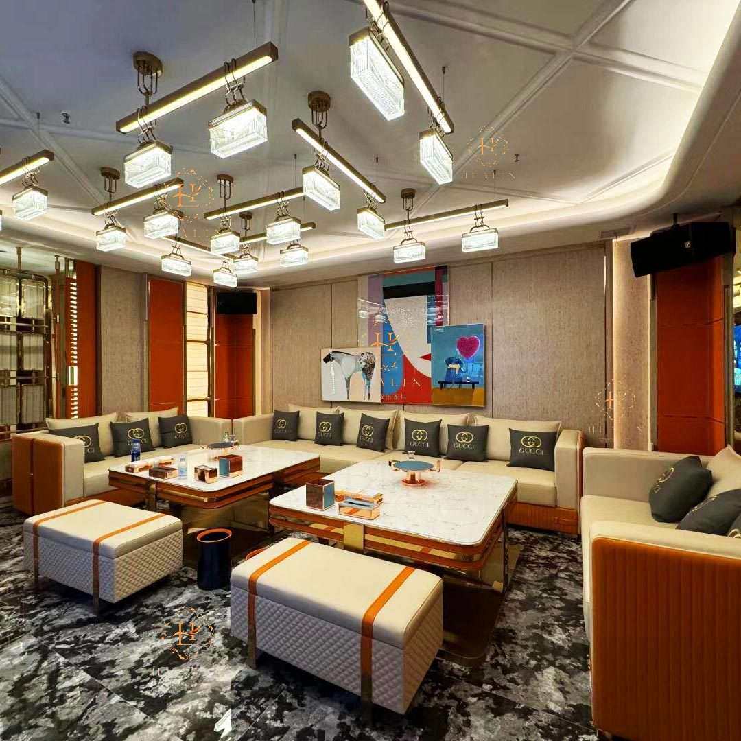 ktv沙发私人影院酒吧夜总会包厢港式轻奢清吧歌舞厅茶几沙发组合