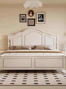 美式实木床双人CNK床床1米8现代简奢约1式米5储物法轻黑色复古主