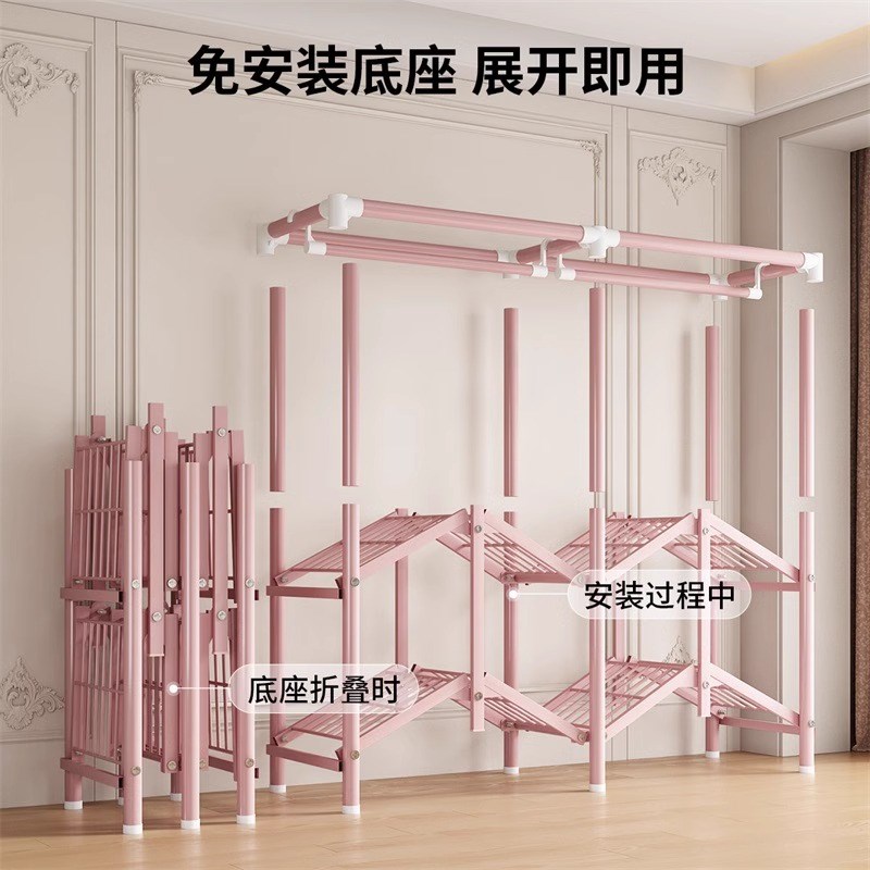 德国简易衣柜卧室家用出租房用折叠免安装结实耐用挂衣架