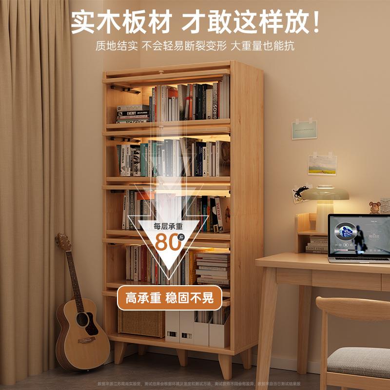 电书展柜客落厅视旁置物柜地一体靠墙防TIA尘储物柜带门收纳示柜