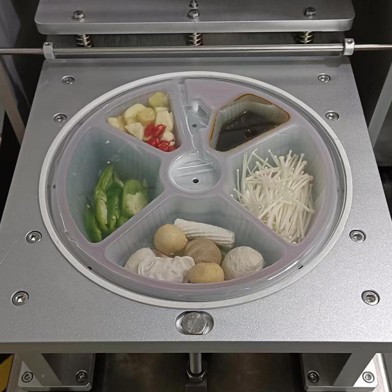 非标铝箔KZV盒封口机商用预制菜包装机动异形鲜菜盒小型生鲜电封