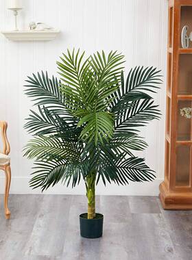 仿真厅棕树盆栽人榈造植物室绿植盆景客装内饰落地摆件jwa44155假