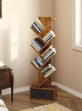 墙卧儿童书架落地靠树状书柜简易型客厅杂志WML摆放收室纳小树形