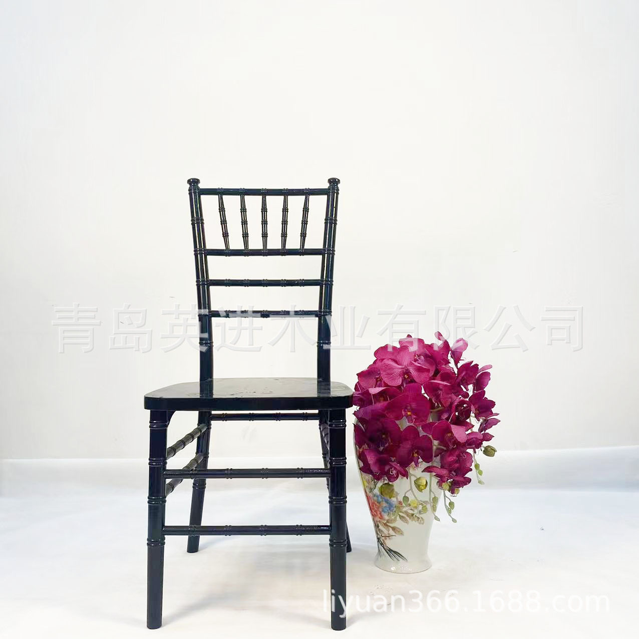 青岛工厂价格实木榉木竹节椅婚宴酒会餐厅椅子户外草坪宴会椅子