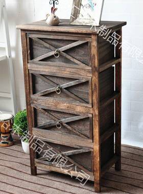 家直供木质厂子质收纳木柜抽屉式斗柜柜复古欧式田园床HY-16727头