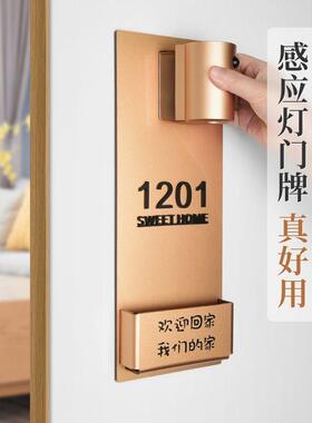 充电感应灯感插门牌发光意家用新居入户装花UJX饰网红平创安