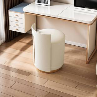 室LA5LCA53轻奢皮质梳妆台小C凳子卧高端全实木可旋3转简约绒布靠