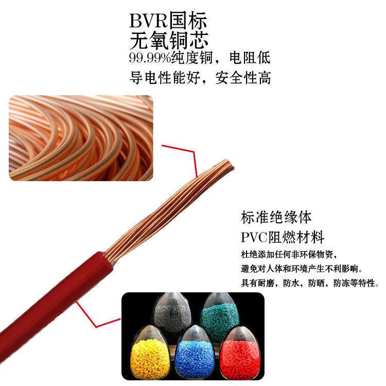 家装电线R无品牌/珠江厂家直销BV.5平C方铜线国2标3认证阻燃多股
