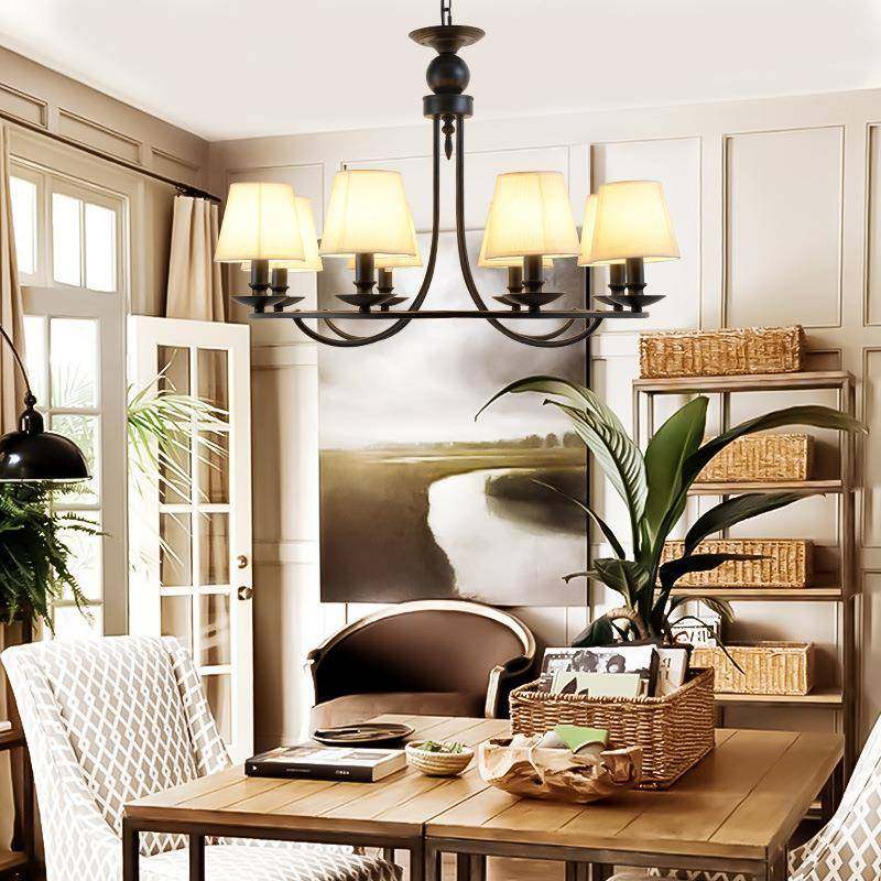 式美厅吊灯创意简约大气客古铁艺别墅卧室餐厅布7056艺复怀旧欧式,家装灯饰光源,智能吊灯,淘宝优惠券,粉丝福利购,淘宝优惠卷