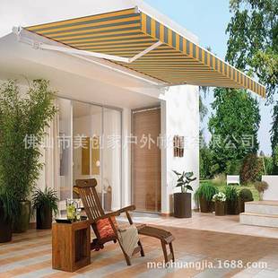 遮棚蓬折叠阳伸缩式 手摇电动收缩遮阳005阳台户外篷伞庭门院面遮